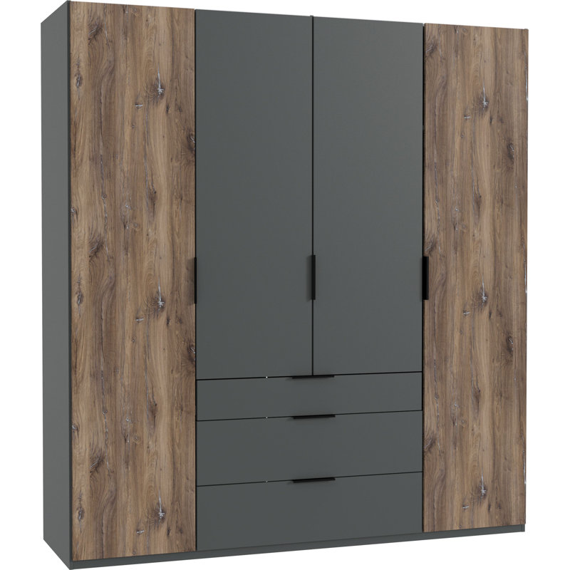 Vince 4 Door Manufactured Wood Wardrobe, Brown
