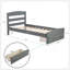 Structure de lit plateforme simple avec tiroir de rangement et support en lattes de bois sans sommier-115693387