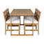 Ensemble de salle à manger d'extérieur 5 pièces de style champêtre avec pieds ajustables et chaises rembourrées