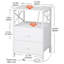 41cm W Metal Bedside Table