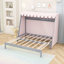 Lit simple TG en bois avec lit gigogne, bande lumineuse, tente et tablette-130596108