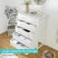 Commode blanche pour commode de chambre à coucher avec 5 tiroirs de rangement en tissu pour filles, garde-robe moderne pour enfants