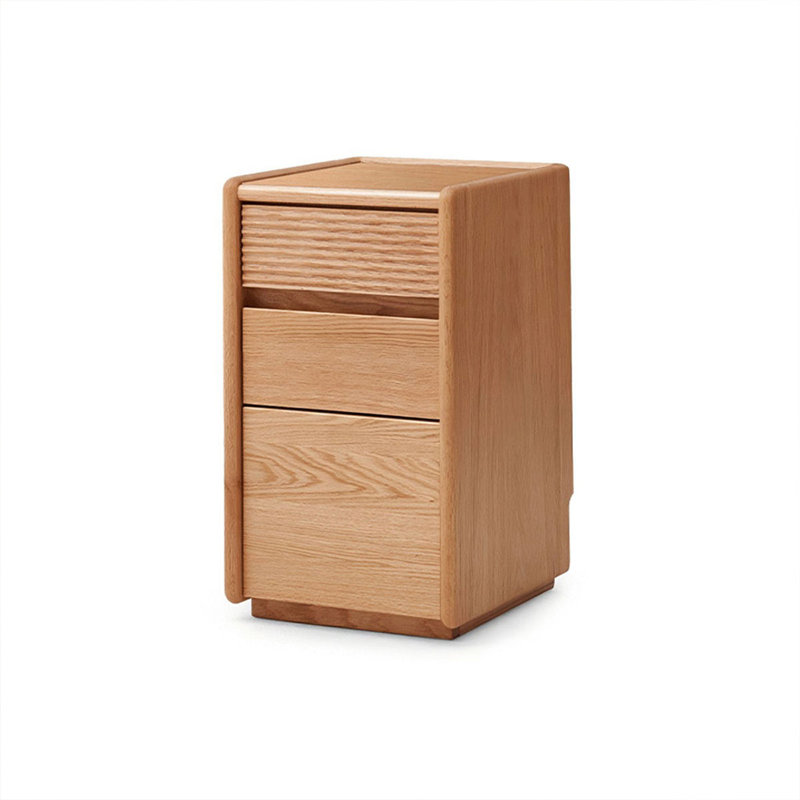 Table de chevet 3 tiroirs en bois massif Burlywood