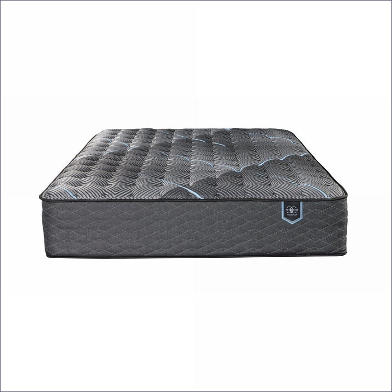 Mattresses, Restonic ComfortCare Hybrid Queen with Dual Cooling &amp; Marvelous Middle + 12-Piece Bedding Pack | Steel | Black &amp; White Print