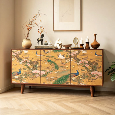 Rectangular Retro Painted Solid Wood Sideboard