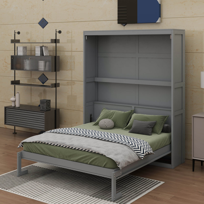 Queen Murphy Bed With Shelves