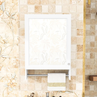 Armoire de toilette en bois avec porte et tablette