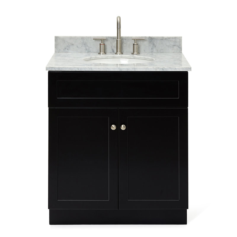 Meuble-lavabo simple avec comptoir Partham 31, Noir