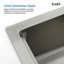 Évier de cuisine en acier inoxydable, bol simple de 30 po x 22 po, lavabo sur pied fait à la main brossé, avec planche à découper, passoire, grille, SS-BR-08-118942049