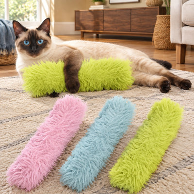 Ensemble de 3 coussins à l'herbe à chat Green-Set, doux et résistants, aux couleurs riches, jouets interactifs d'intérieur à griffer et jouets de compagnie pour chats.