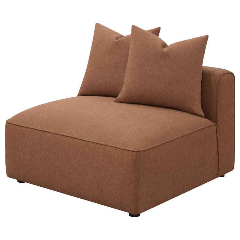 Fauteuil rembourré pour femme en terre cuite, Mélange de polyester terre cuite