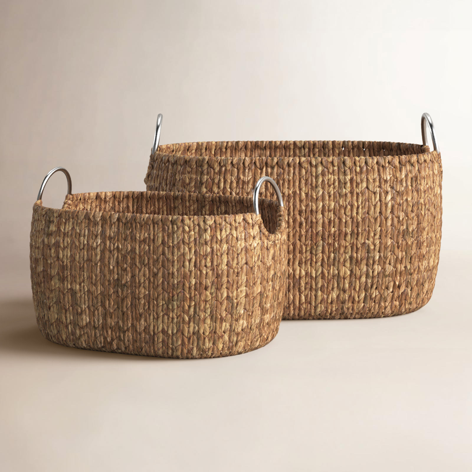 Handmade Coastal Wicker Decorative Basket - Set of 2