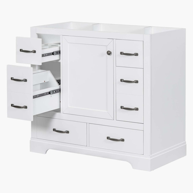 Base de meuble-lavabo simple H 33 po x l 35,5 po x P 17,9 po 35,5 po seulement, Blanc