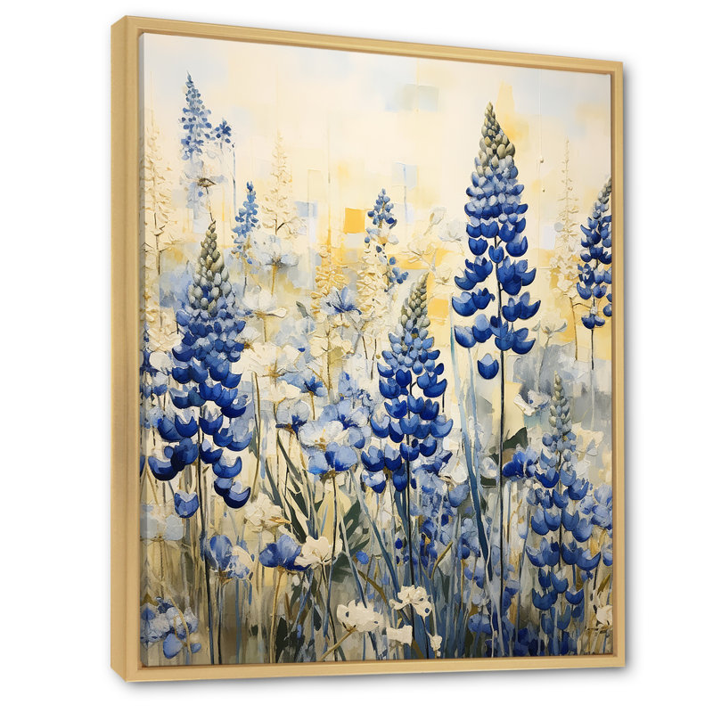 Magical Blue Bonnets Meadows III, reproduction d'art sur toile, H 32 po x l 24 po x P 1 po, Naturel