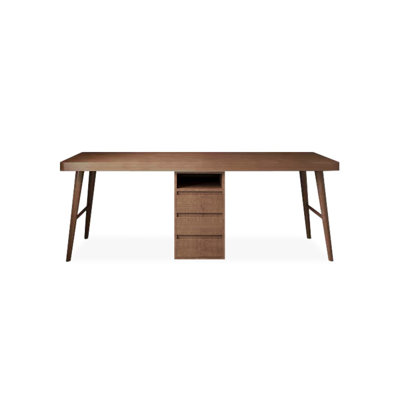 Bureaux rectangulaires en bois massif brun clair