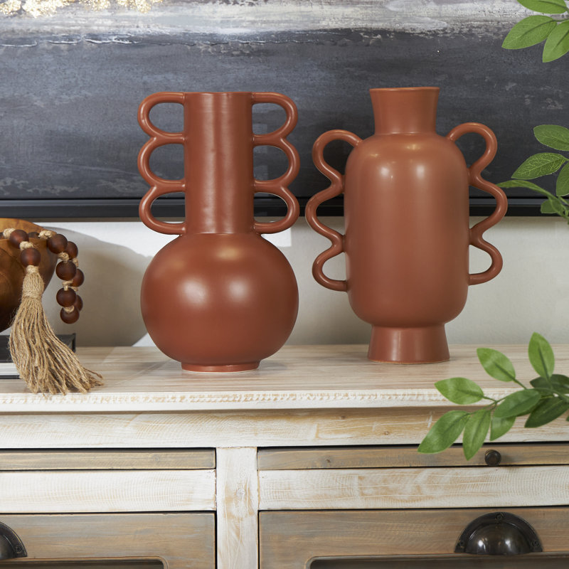 Edicott Dolomite Table Vase, Brown/Orange