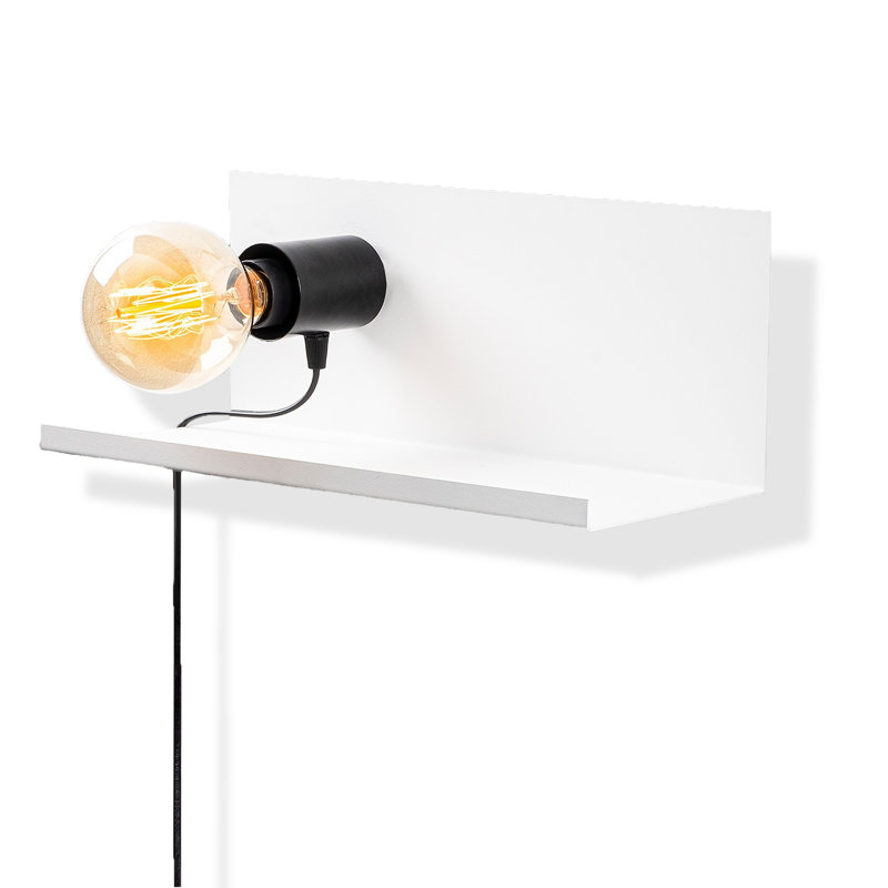 Metal Body Pluggable Wall Sconce, White