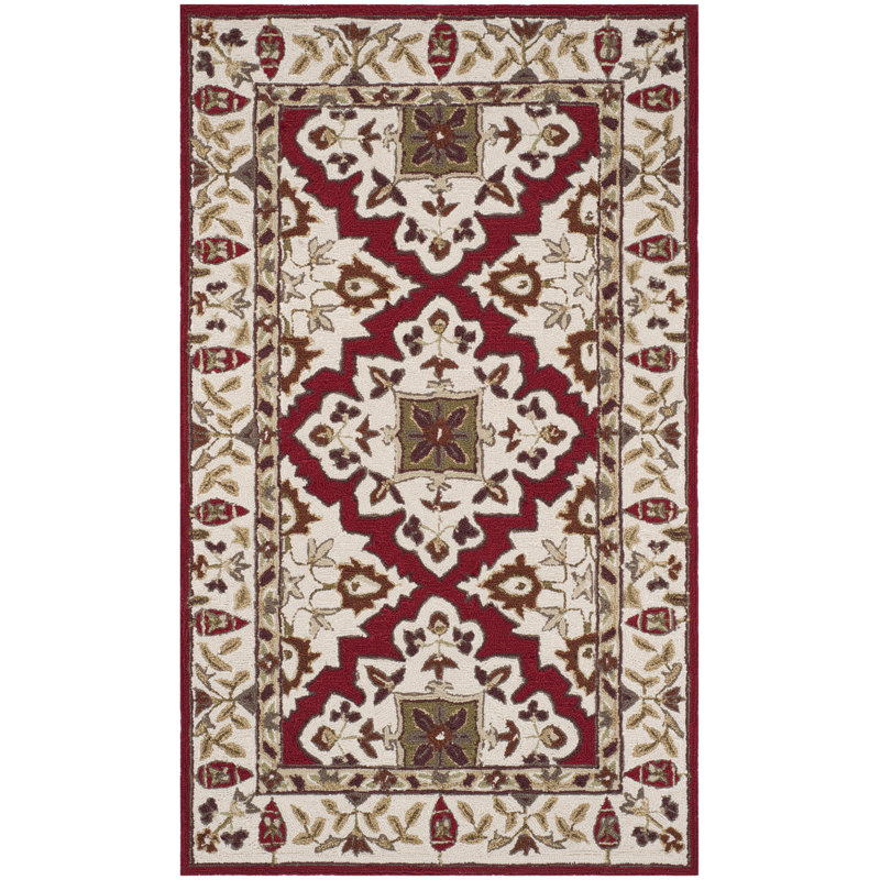 Tapis de la surface ivoire crocheté à la main Broadcommon, Rectangle 3 pi x 5 pi