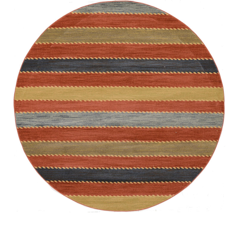 Vassar Striped Indoor Rug, Round 12'2"