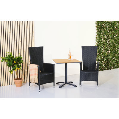 Luman 2 - Person Wicker Patio Dining Set with Square Table