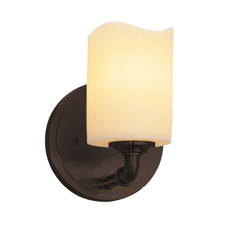 Appliquee à bras 1 lumières Burdette, Nickel brossé, Ambre, DEL dédiée