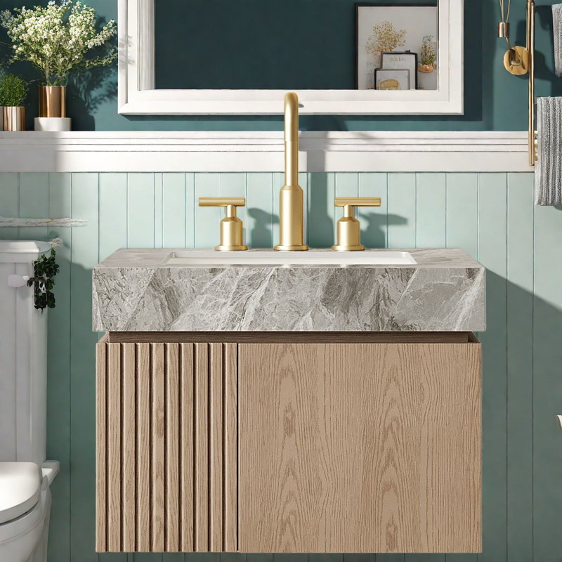 Meuble-lavabo moderne en pierre de contreplaqué (avec meuble-lavabo et lavabo)