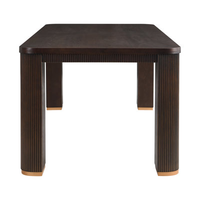 Chloe 90" Rectangular Dining Table with Fluted Detailing & Ash Veneer Top