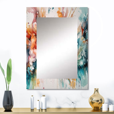 «Boho Dance III» captivant - grand miroir abstrait, décor de miroir mural unique moderne et contemporain, impression d'art en métal