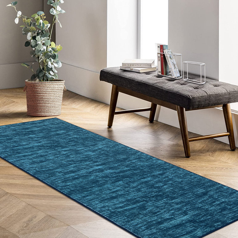 Tapis lavable moderne de conception unie, tapis antidérapant à poils courts pour entrée, chambre à coucher, cuisine