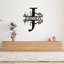 Art mural personnalisé en monogramme personnalisé - Art mural personnalisé au nom initial - Sculpture élégante en monogramme - Décoration murale de style campagnard moderne - Art industriel en métal - Décoration d'entrée de salon de chambre à co-1275618945-1276350622-1276350616