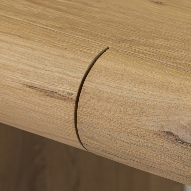Cleo Solid Wood Writing Desk, Light Natural Oak