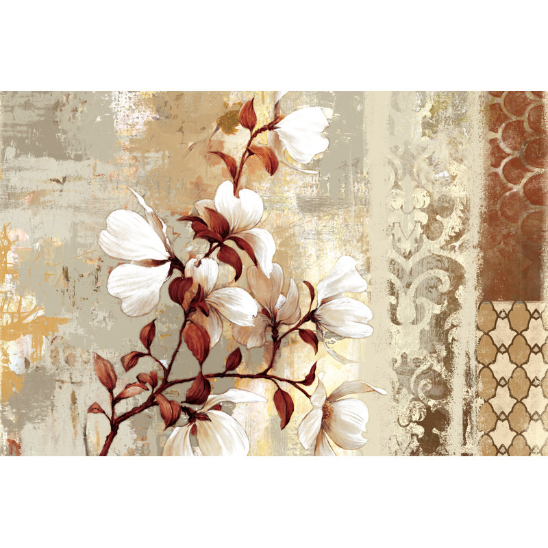 Spiced Flower Paint - Wrapped Canvas Painting, 30cm H x 46cm W x 3.8cm D