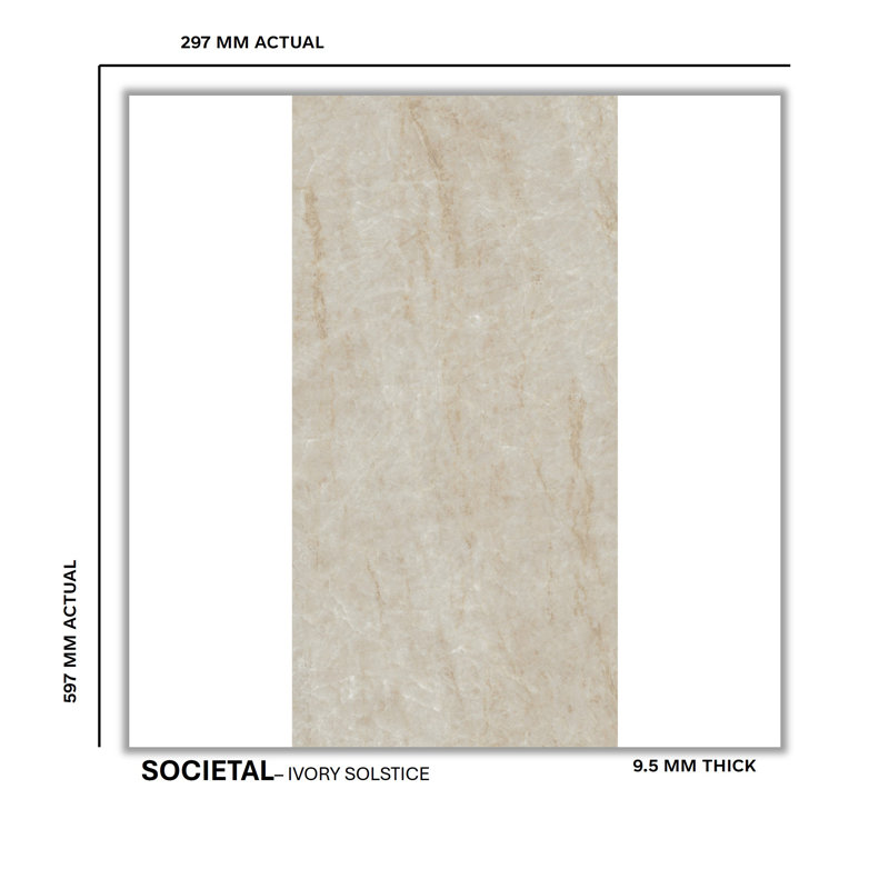 Societal 12" X 24" Porcelain Stone Look Tile, Ivory Solstice