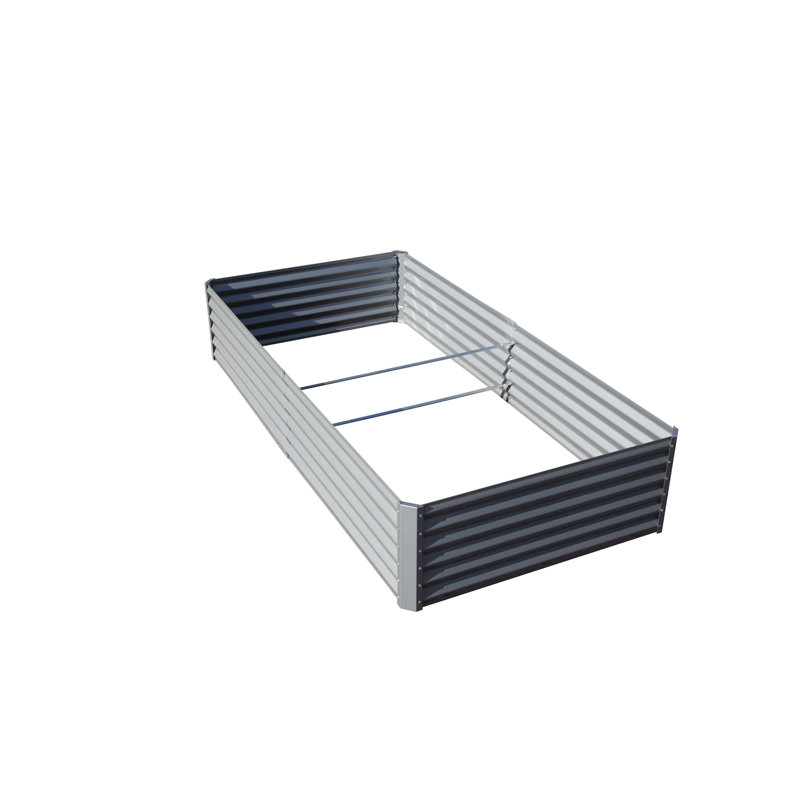 Lit de jardin surélevé galvanisé 8X4X1.5 Ft, Argent argent, H 17,72 po x l 94,49 po x P 47,25 po