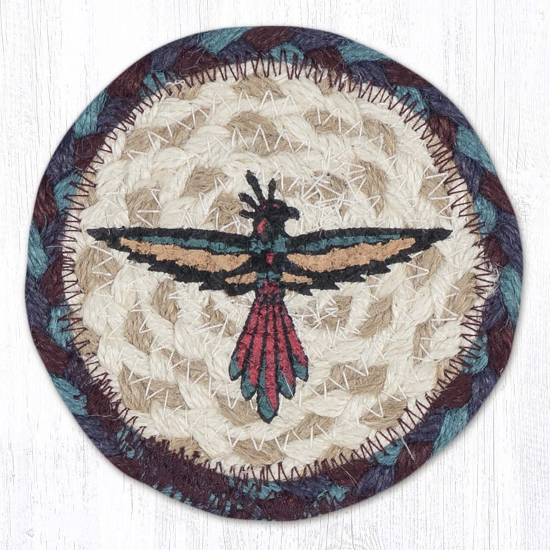  Sous-verre rond tressé H 5 "Thunderbird, Thunderbird imprimé