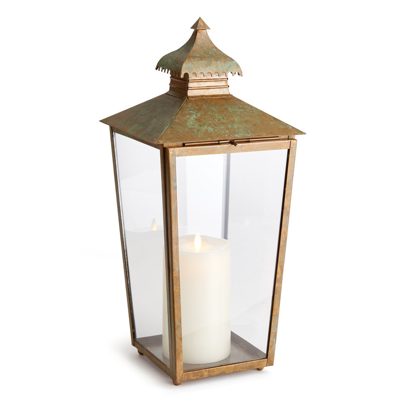 Hyuk Metal Tabletop Lantern, 20" H x 9" W x 9" D