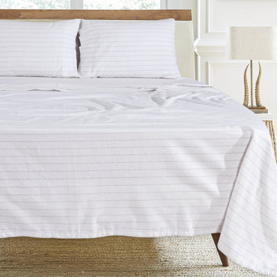 Reynir 100% Cotton Flannel Striped Sheet Set