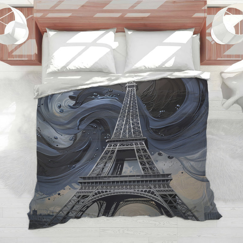 Eiffel Tower Bedding Architecture Comforter Modern, Twin Extra Long
