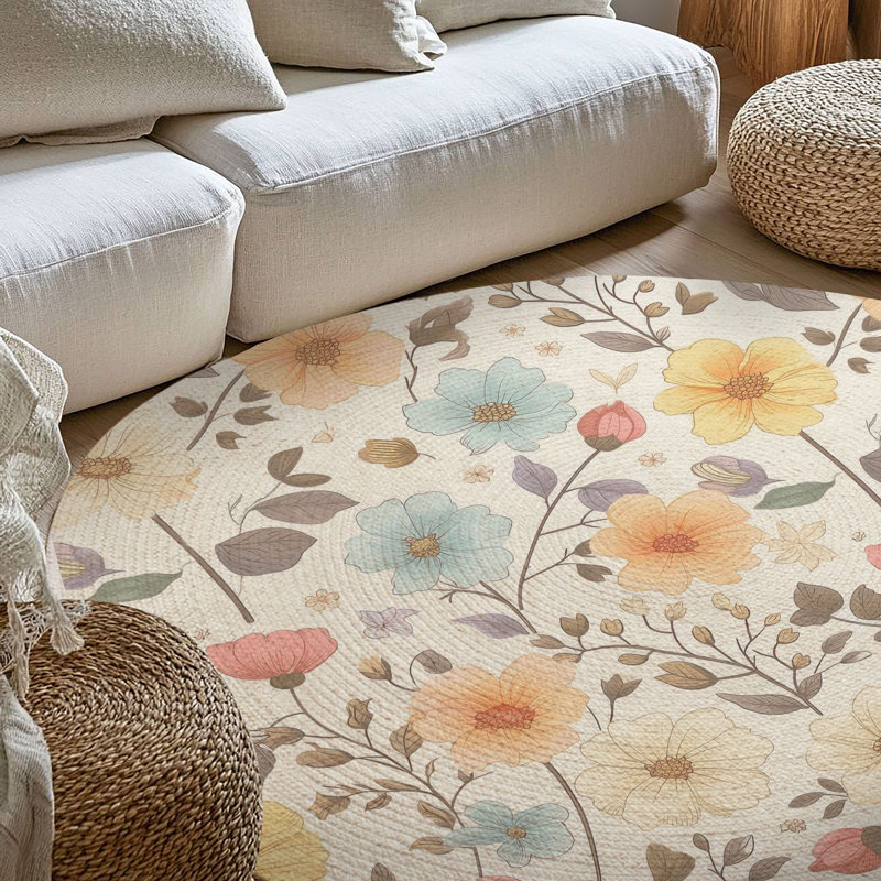 Tapis tressé pétale, Rond 5 pi
