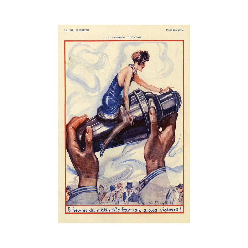 1928 La Vie Parisienne Magazine Plate - Print on Canvas, 66.04cm H x 45.72cm W x 3.81cm D, Wrapped Canvas