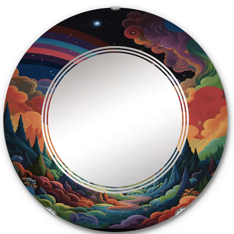 Tarmons - Miroir mural moderne rond, 24 po x 24 po