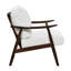 Chaise beige pour espace de vie, structure en bois massif, rembourrage en mousse, siège d'appoint rembourré texturé avec finition brune-475231148-475231149