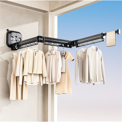 Suction Cup Invisible Folding Clothes Rack