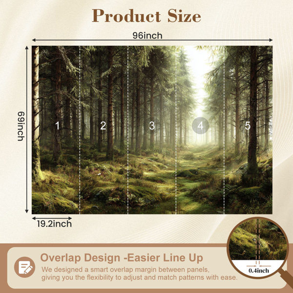 Red Barrel Studio Forest Wallpaper Peel and Stick Peaceful Deep Forest ...