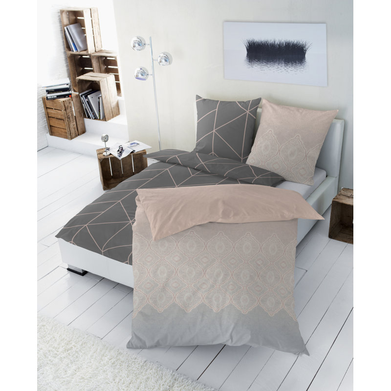 Rogozen Cotton Camouflage Duvet Cover Set with Pillow Shams, Sand Grey, 155 x 220cm Duvet Cover + 1 Standard Pillowcase