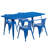 Lubron 31.5'' x 63'' Rectangular Metal Indoor-Outdoor Table Set with 4 Arm Chairs-24678765-98689510