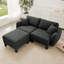 Canapé modulaire à 2 places pour causeuse en tissu Boucle-1663916642