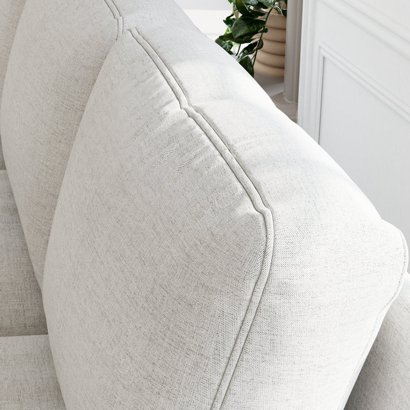 Ensemble de salon 3 pièces avec canapé, causeuse et fauteuil, Beige