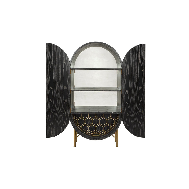 Mullinex Accent Cabinet, Black Limed Ash