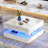 33.9" LED Coffee Table with Storage, Modern High Glossy Living Room Table with 2 Drawers, Double-Layer Design Large Square Center Table -528651014-528651010